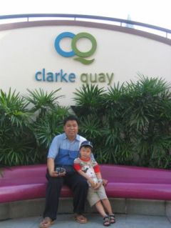 Hian and Brian in Clarke Quai, Singapore